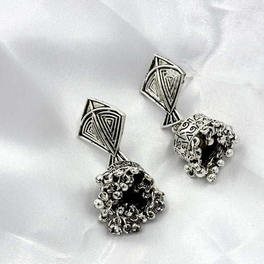 Antique Silver Jhumka Earrings
